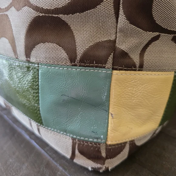 Coach Legacy Stripe Y2K Signature Tote Bag/Diaper/Laptop Bag/Crossbody Strap - Picture 10 of 16